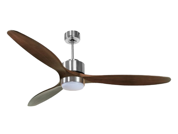 Ventilateur de plafond Keravel — modèle signature blanc, trois pales sculptées